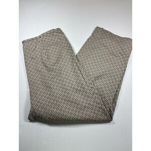 Pendleton Pull On Pants Beige Black Print Size 14 Flat Front Stretch Straight